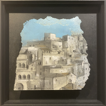 Matera (I Sassi) - Mixed media/paper - 2022 - 40 x 40 cm