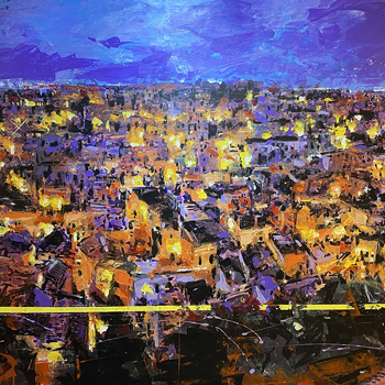Matera in blu - Painting Mixed media - 2023 - 100 x 150 cm 